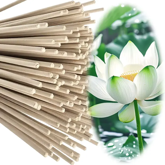 Bâtonnets d'encens Lotus blanc cassé de 8,7 pouces de haute qualité, fabriqués en matériaux naturels, avec un parfum de Lotus. Lotus blanc symbolise le sainte, la divinité et la nettoyage, l'encens es