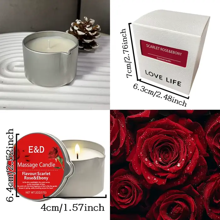 Bougie aromathérapie huile de rose pour maison et spa relaxation pure massage usage occasionnels détente et bien-être