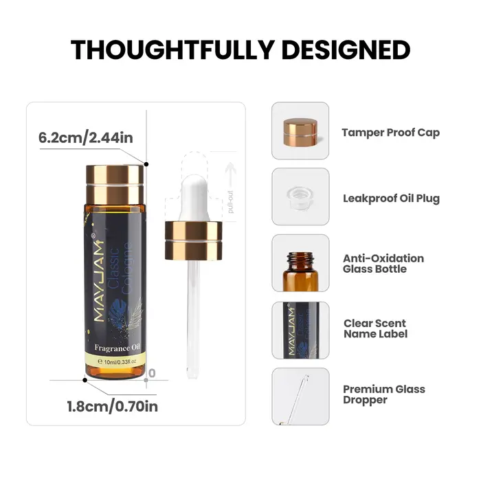 MAYJAM huile essentielle pour hommes Cologne classique tabac sucré baie rhum forêt pin bambou pluie parfum parfums longue durée