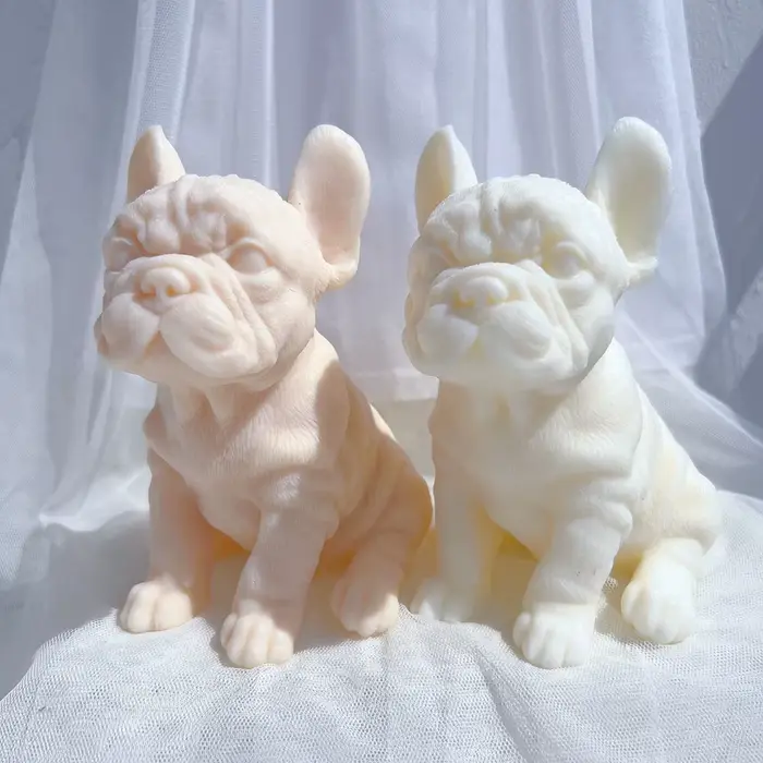 Moule à bougie bouledogue français, chiots d'animaux, cire de soja, en Silicone, chiot, amoureux des chiens, décoration de maison