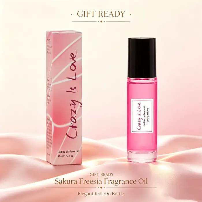 Huile de phéromone Sakura Freesia 10 ml - Huile de parfum subtile à la fleur de cerisier, Eau de Toilette originale, Huile de parfum longue durée