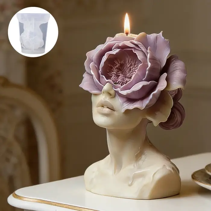 Moule à bougie 3D Fleur de pivoine