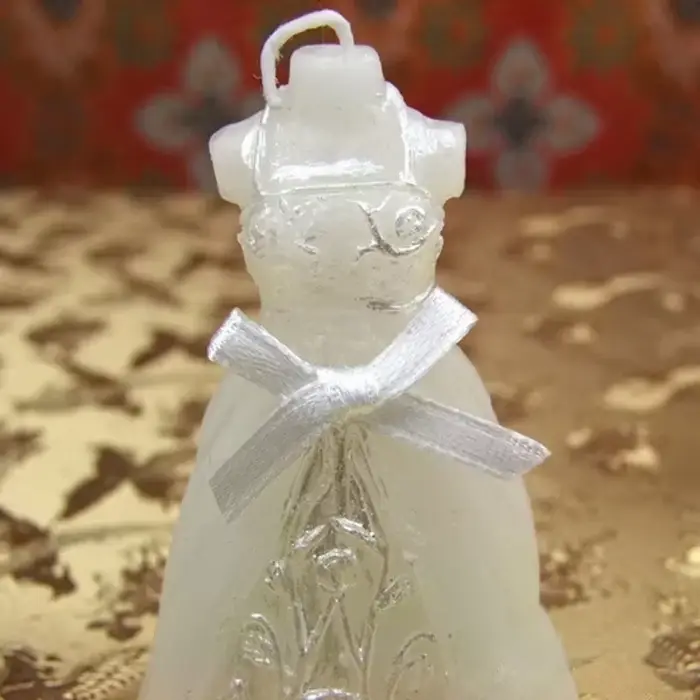 Bougie Romantique Robe de Mariée Élégante Blanche, Cadeau en Boîte, Décoration de Fête de Mariage, Ornement pour la Maison