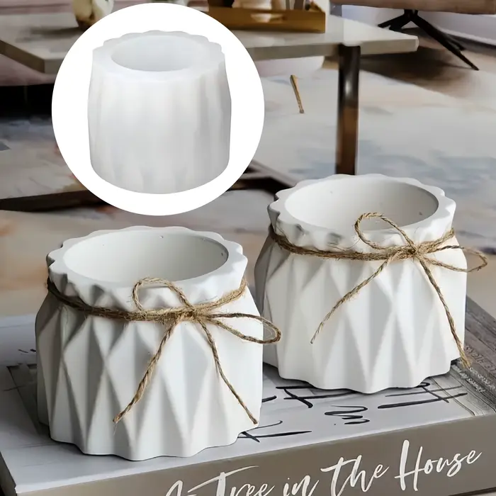 Moule intégré pour porte-bougie en forme de pot de fleurs