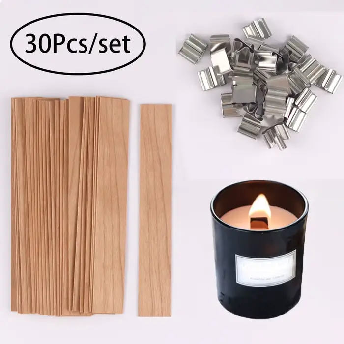 30 pièces de mèches de bougie en bois