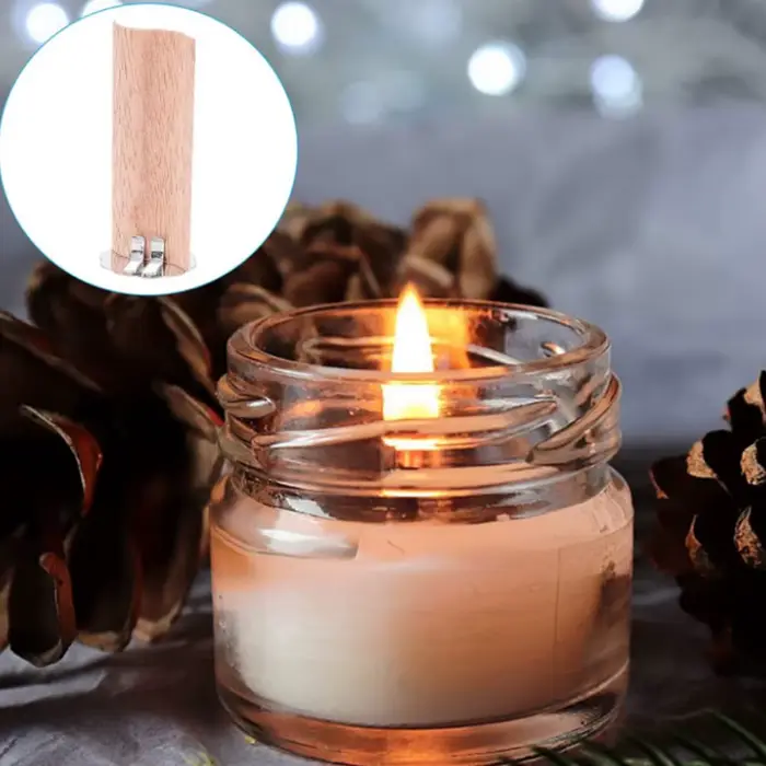 Mèches en bois naturel en forme de flamme