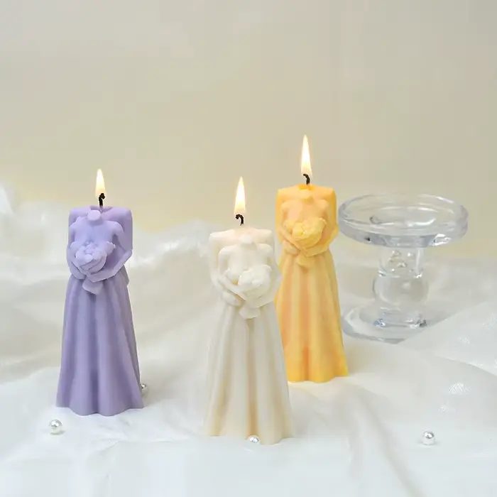 Moule en Silicone pour bougie de mariage, bricolage, décoration de mariage faite à la main, artisanat, moule en résine de plâtre, cadeau de saint valentin