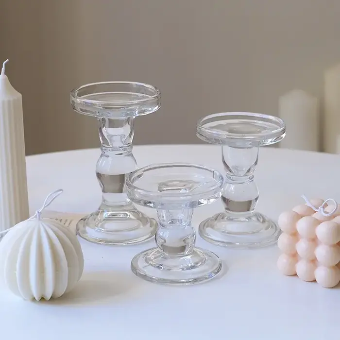 Bougeoir en cristal Vintage français de luxe romain