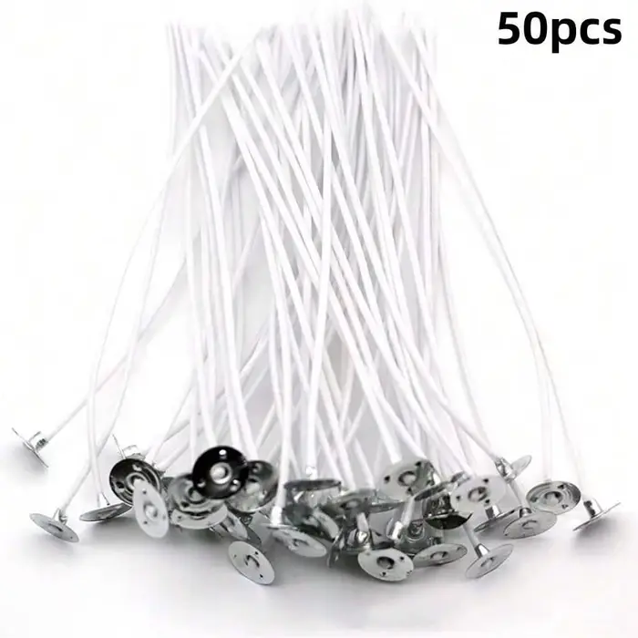 Mèches de bougie en cire sans fumée, 50 pièces, 6-20cm, noyau en pur coton, pour la fabrication de b