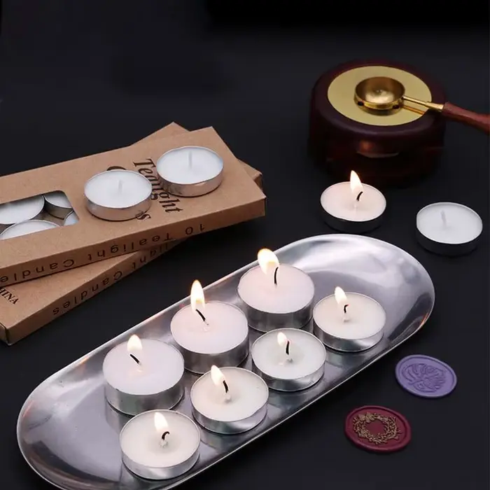 Bougies chauffe-plat non parfumées longue durée sans fumée ni gouttes pour ambiance romantique et détente en piscine et à l'extérieur