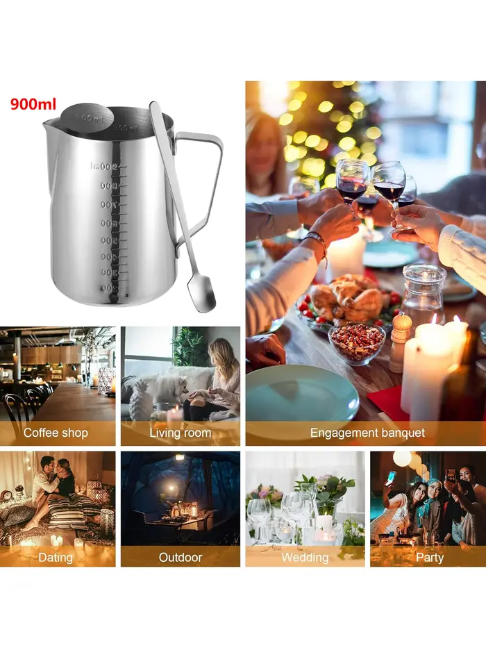 Pot de fusion de cire de bougie de 900 ml avec cuillère haute - Pot
