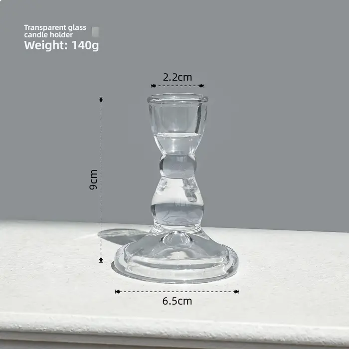 Bougeoir en verre avec mèche, pilier transparent, Design de Table, chandelier pour décoration de sal