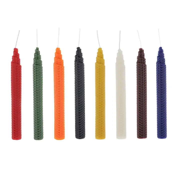Bougies coniques en cire d'abeille fabriquées à la main pour décorations élégantes et ambiance romantique lors de soirées, mariages, cocktails et réceptions