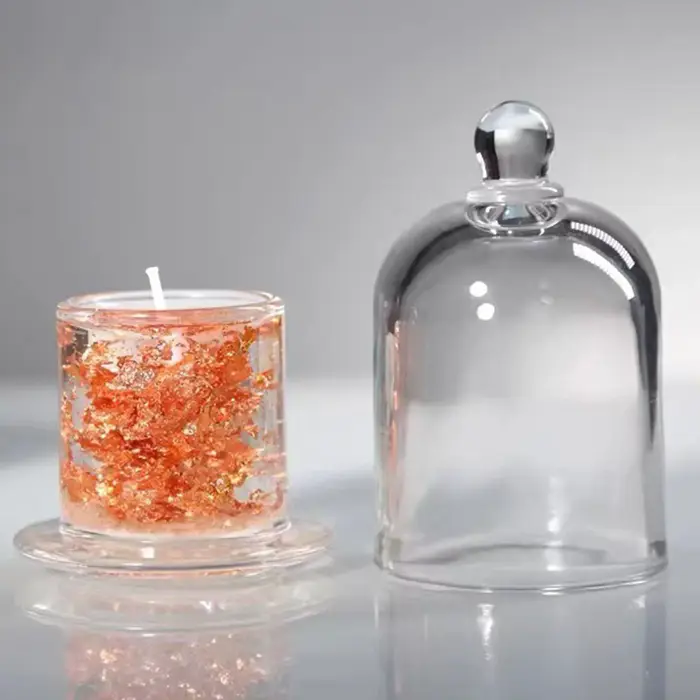 Bougeoir en verre, support à gâteau en forme de dôme