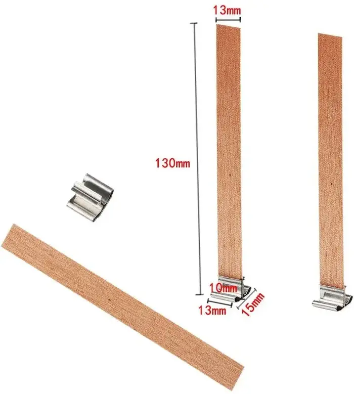 Mèches de bougie en bois-10 pièces