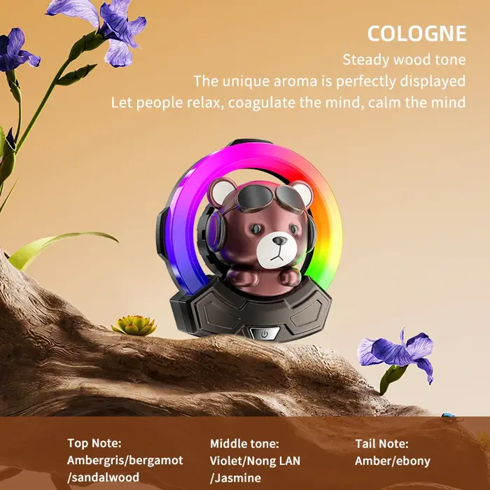 Diffuseur d'arômes solides pour voiture, motif ours de dessin animé, pour sortie d'air, accessoires 