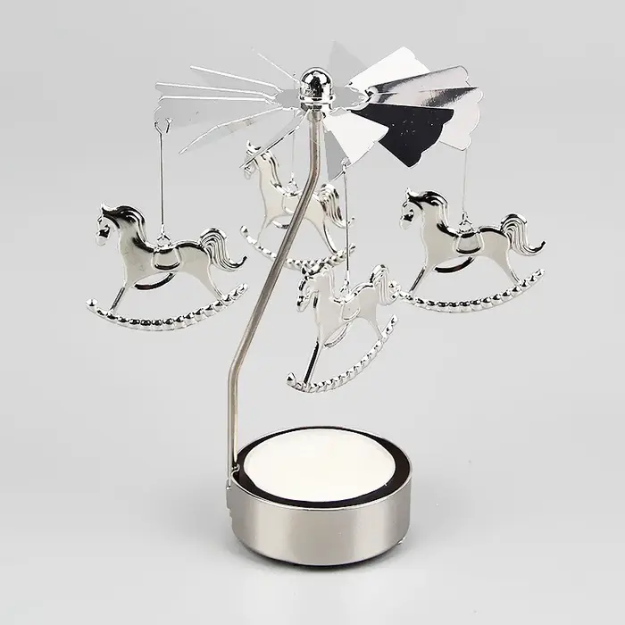 Chandelier rotatif européen, bougie parfumée, lampe cheval de marche romantique, moulin à vent, cade