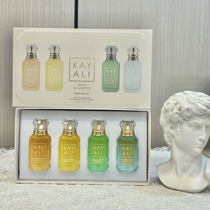 Ensemble de mini-parfums 40 ml, 4 x 10 ml, tropique, noix de coco, citron, banane, fleur d'oranger, 