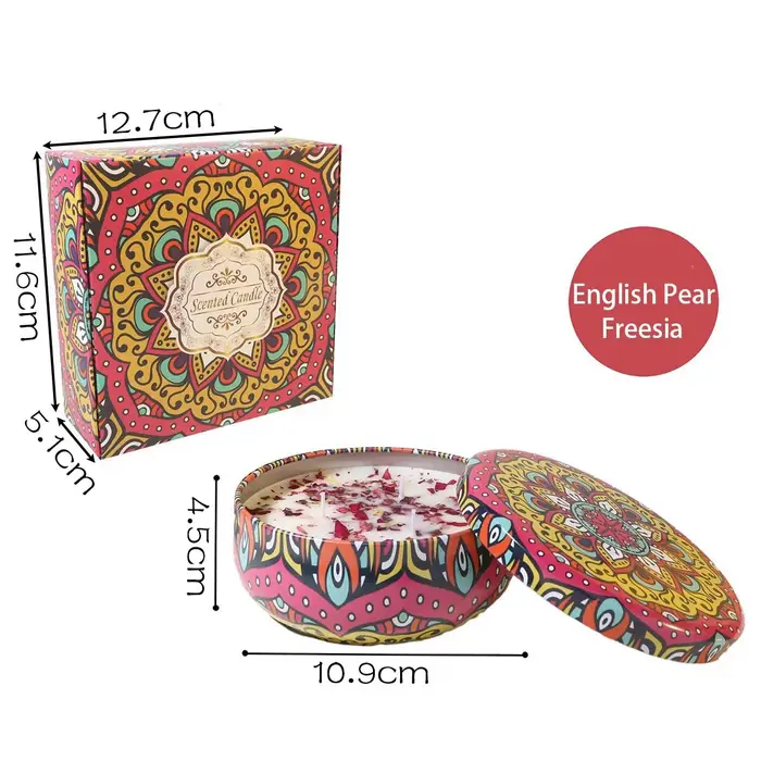 Bougies parfumées Vintage, pot de cire de soja, parfum de fleur, bougie parfumée, cérémonie de maria