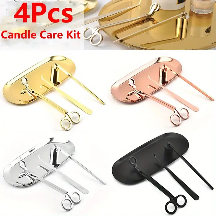 Ensemble d'outils de soins de bougies en acier inoxydable moderne pour la décoration de la maison et les amateurs de bougies occassions spéciales