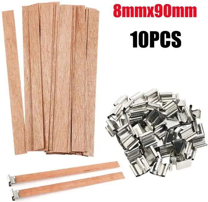 Bougies en cire de soja faites à la main avec mèches en bois, bougies aromatiques à monter soi-même,