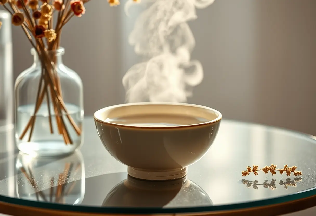 Diffuseur à ultrasons dans un intérieur apaisant
