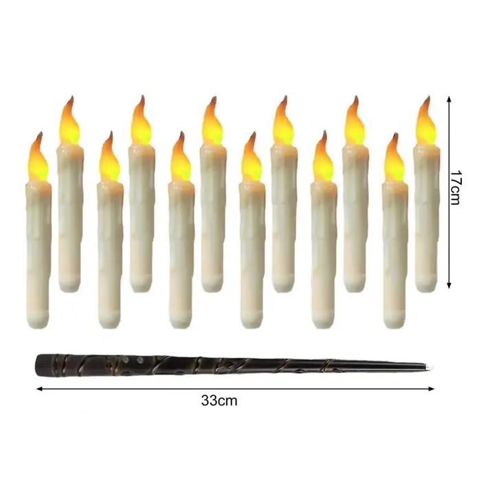 Bougie LED sans flamme pour la décoration de la fête d'Halloween, cône facial, télécommande, 12 pièces