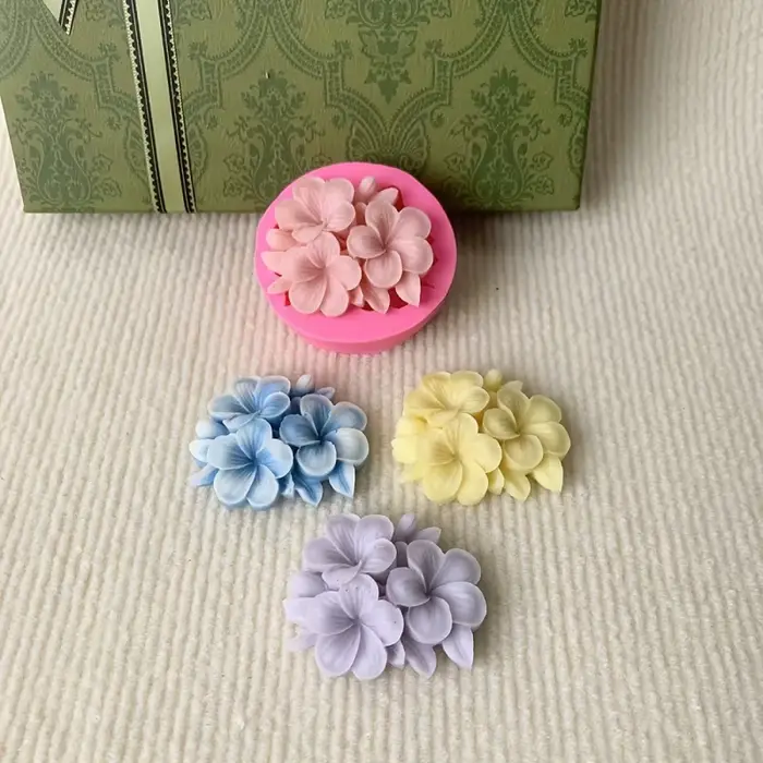 Plumeria fleur aromathérapie plâtre bougie diffusion pierre fait à la main moule en Silicone