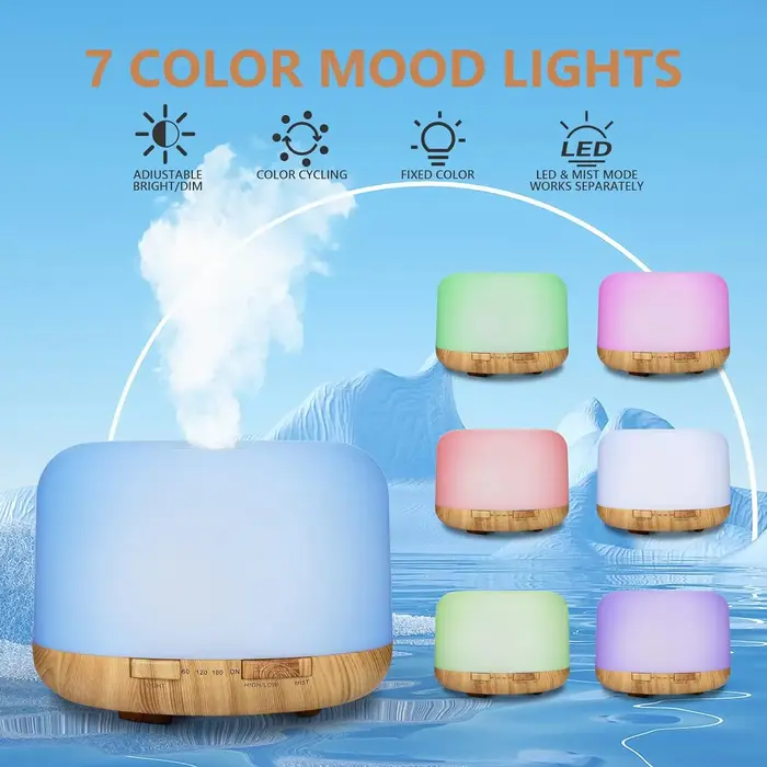 Diffuseur d'arôme OTHAI avec humidificateur d'air, lumières LED colorées et télécommande pour aromathérapie et bien-être à domicile occasions spéciales