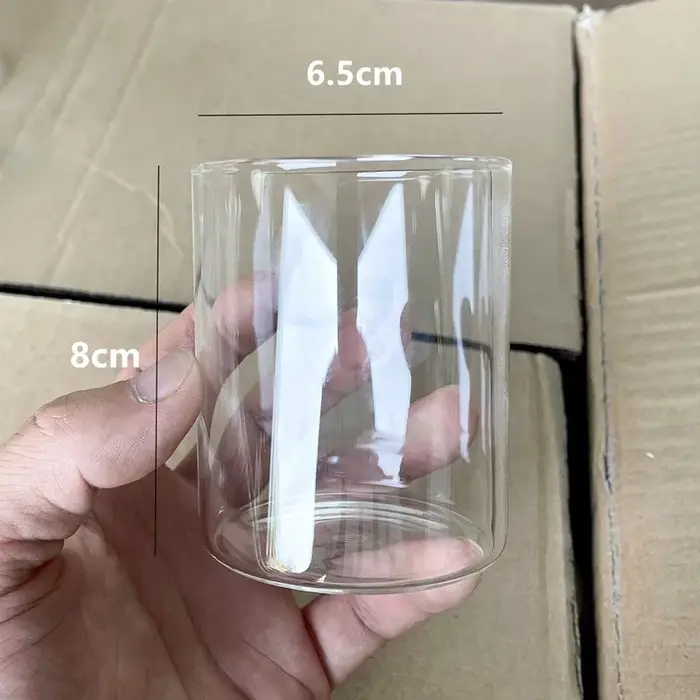 Porte-Bougie Simple Transparent, Conteneur de Bougie, Jar Lumineux en Verre pour Restaurant et Maria