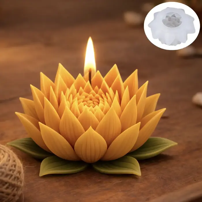Un charmant moule à bougie en forme de fleur de lotus