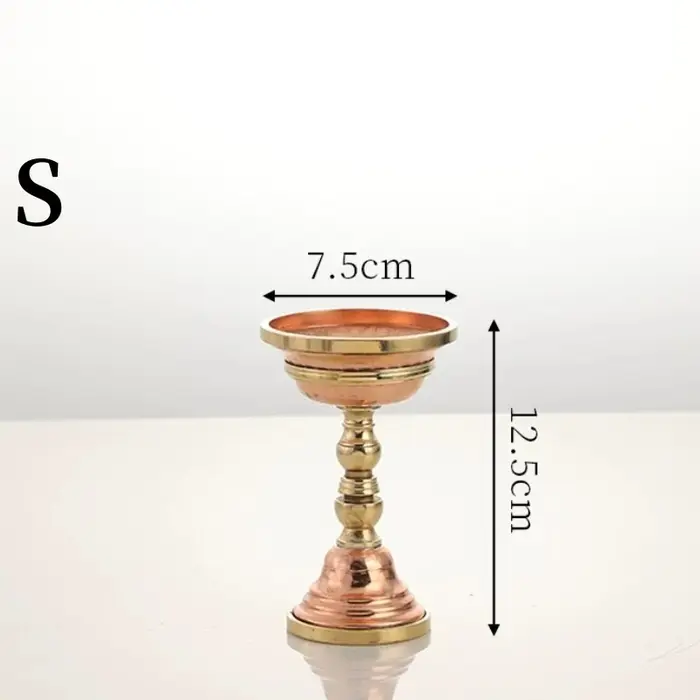 Chandelier du népal, tasse de bougie rétro en cuivre rouge, lampe à pieds hauts d'autels artisanaux 