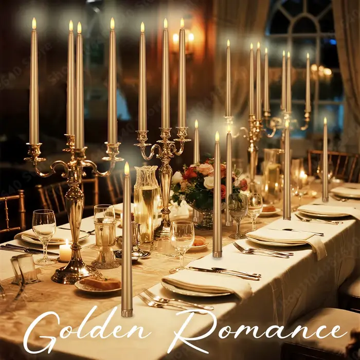 Bougies coniques sans flamme avec télécommande, bougies LED scintillantes pour mariage, fausses bougies électriques, décoration de table et de maison, 12 à 72 pièces