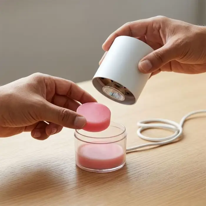 Le distributeur cire bougie éclairé par USB fait fondre cire bougie en toute sécurité avec fermeture