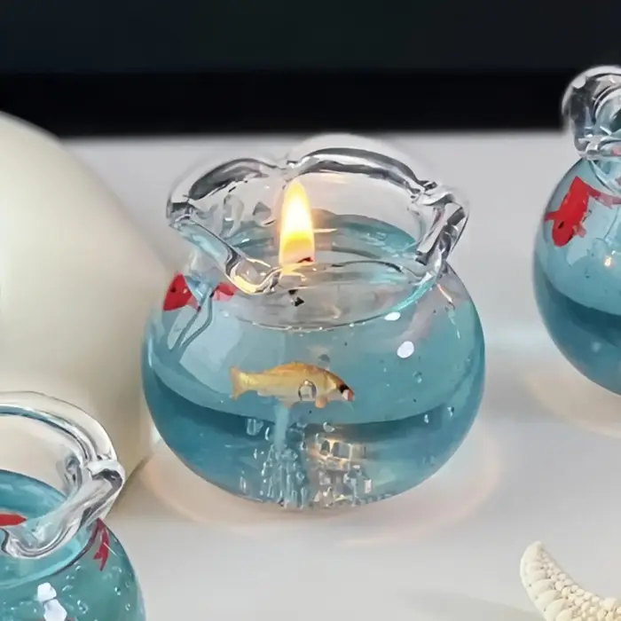 Mini bougie décorative en forme d'aquarium à bulles