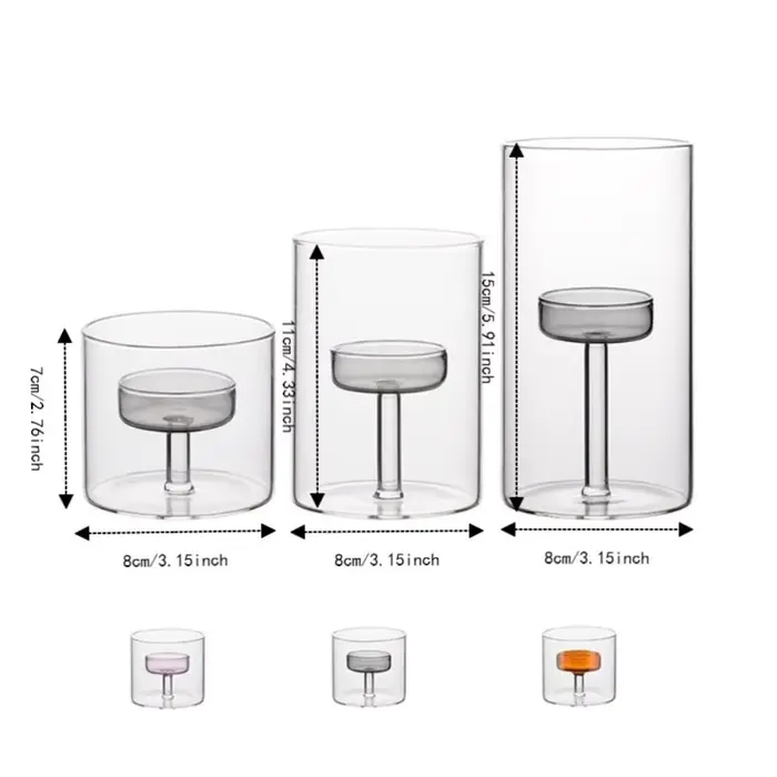 Porte-bougie en verre de style européen romantique, base solide transparente, support de bougie résistant à la chaleur, coupelle pour bougies parfumées, banquet