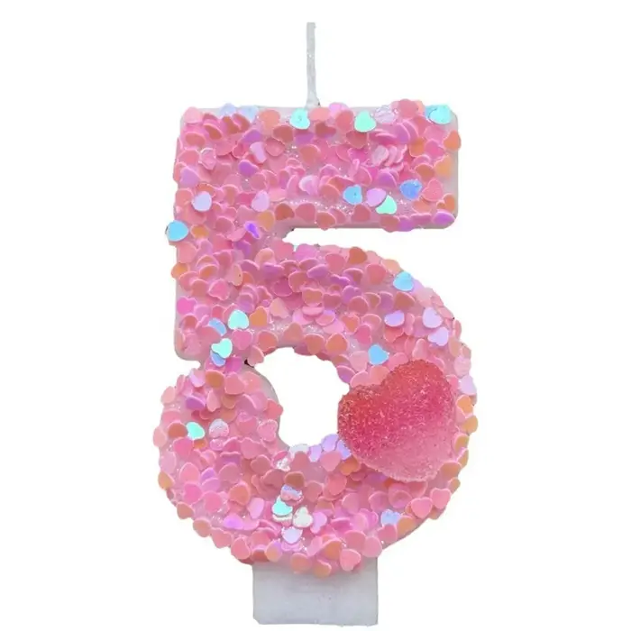 Bougies en forme de coeur rose pour enfants et adultes, ideales pour les anniversaires et autres fêtes joyeuses occassions speciales