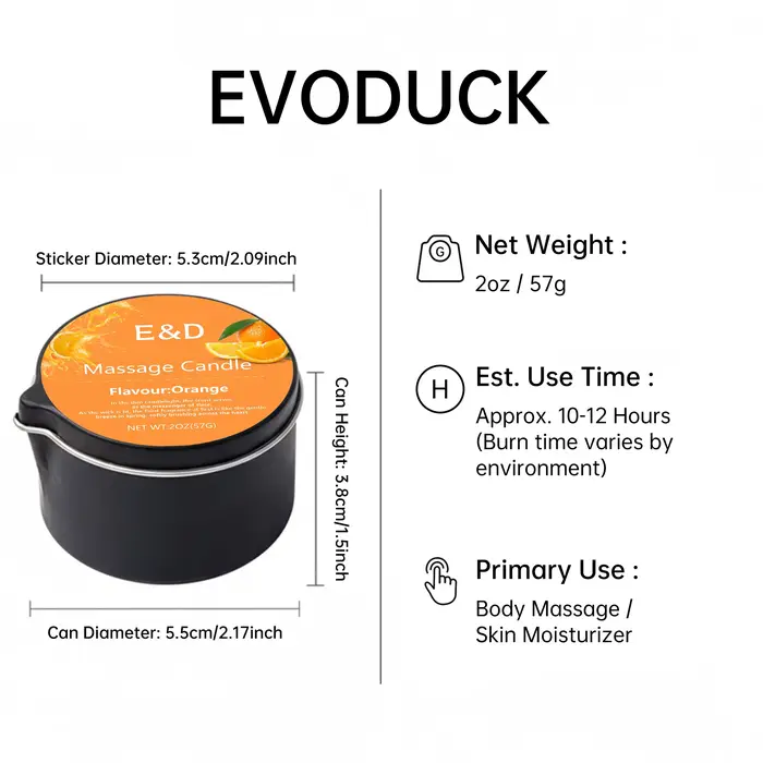 Bougie de massage à l'huile d'orange 2 oz