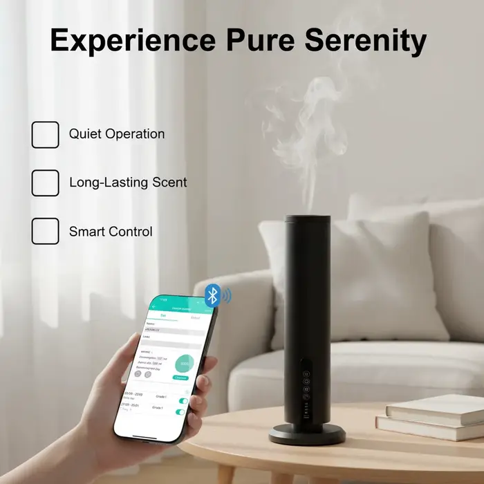 Diffuseur d'huiles essentielles sans eau rechargeable avec contrôle Bluetooth pour grandes pièces occasions spéciales aromathérapie ambiance détente