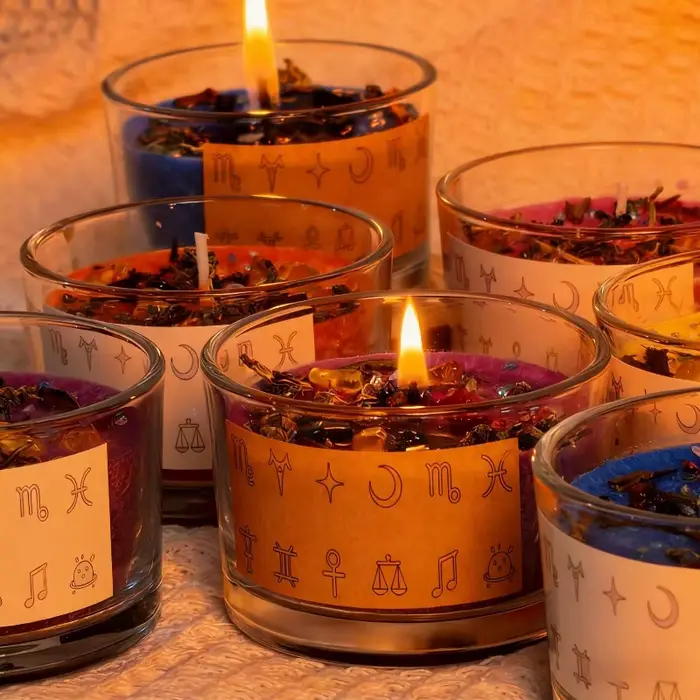 1 pièce, bougie magique du zodiaque 7x7