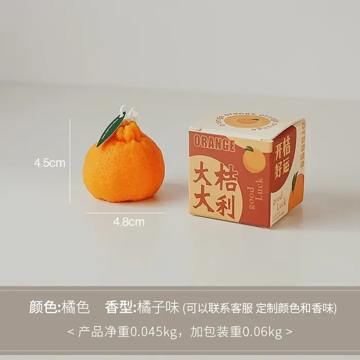 Bougie parfumée au mandarine, bricolage, Souvenir, petit cadeau, Shoot, Imitation de fruits, fête de