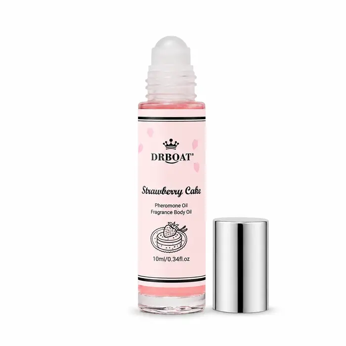 Huile de parfum corporelle roll-on 10 ml, parfum gourmand portable à la fraise, senteur dessert pour