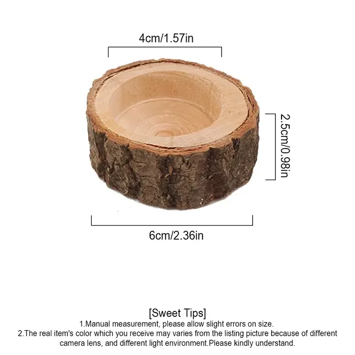 Lot de 6 porte-bougies décoratifs en bois
