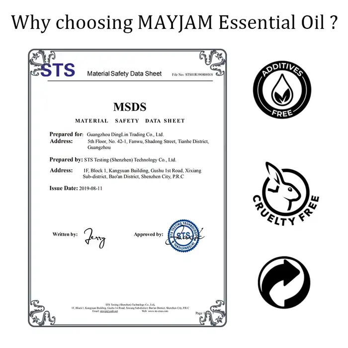 Huile essentielle MAYJAM 10ML Lavande Vanille Myrrhe pour savons bougies massages humidificateurs cadeau occasionnels