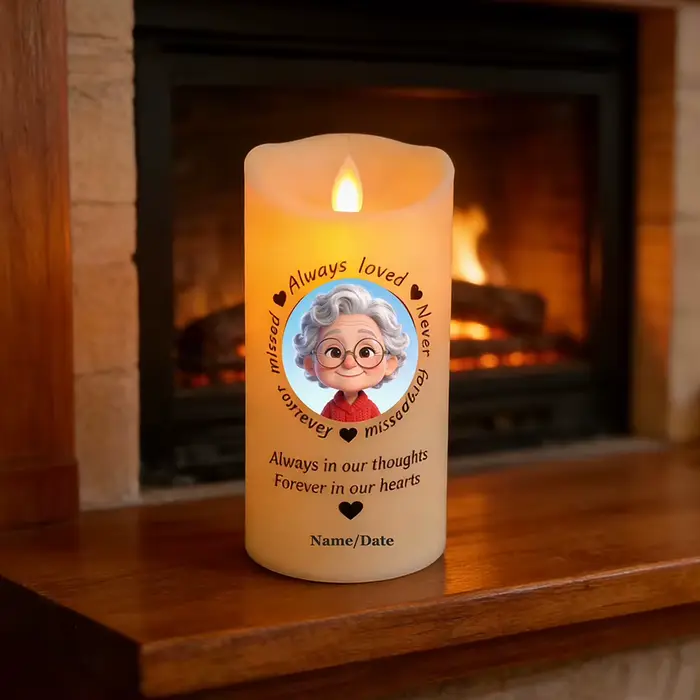 Bougie LED personnalisée forme pierre sans flamme pour commémoration intérieure et événements mémoriaux