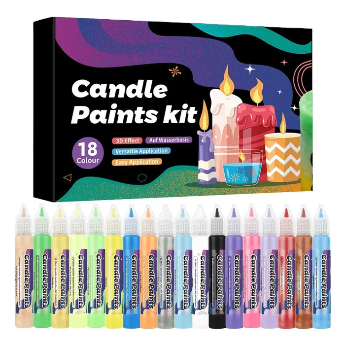 Stylo à cire de bougie 18 couleurs
