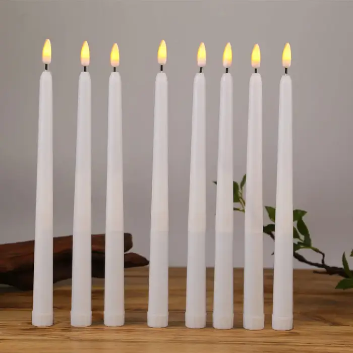 Bougies de noël décoratives blanches sans flamme