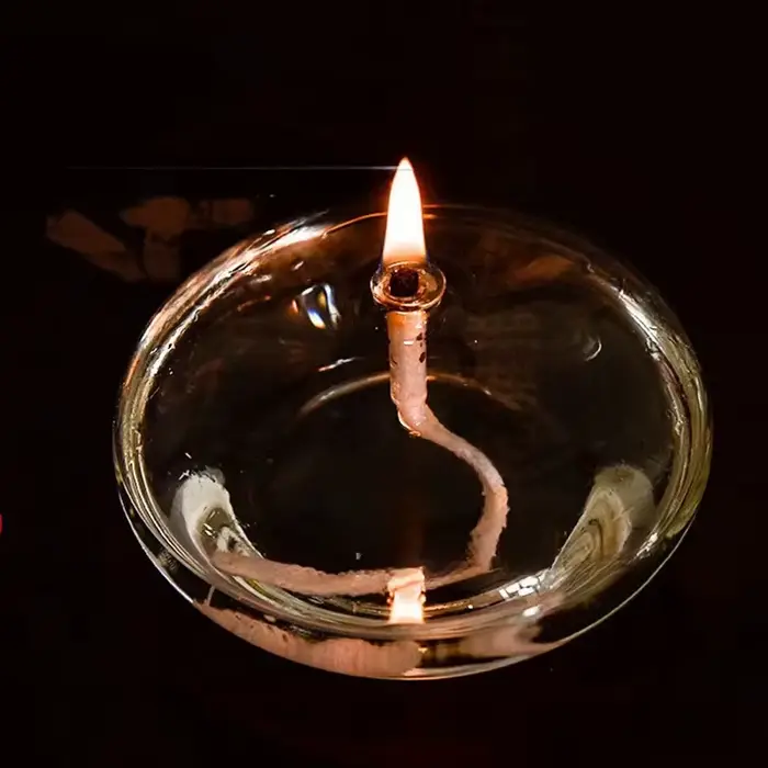 Bougeoir plat en verre Transparent fabriqué à la main