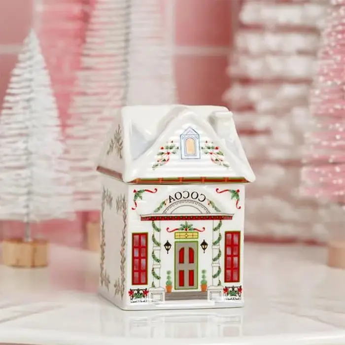 Mini pot de pain d'épices de noël, Kit de maison d'épices festive, bougie de vacances de comptoir de