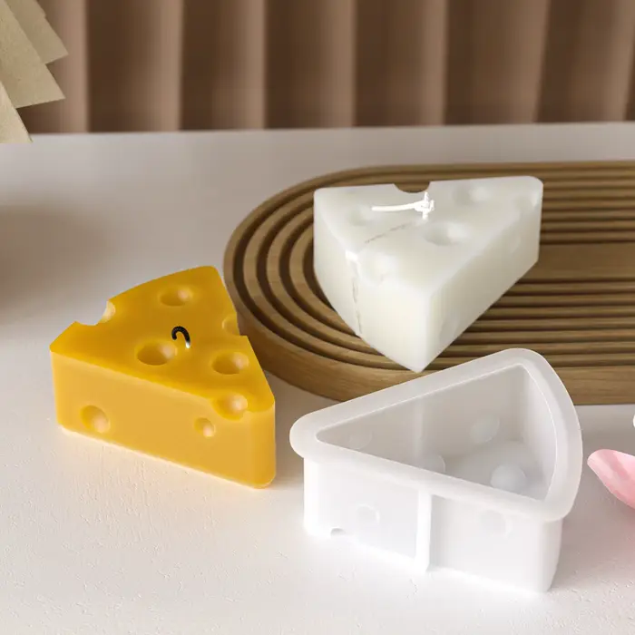 Moules à bougies à fromage, bricolage, Triangle rond fait à la main, Cube, fromage parfumé, gypse, bougie en plâtre, outils de fabrication de savon artisanal
